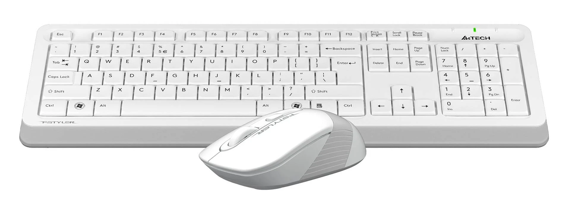 Комплект клавиатура+мышь A4Tech FStyler F1010 проводной, USB, 1600 DPI, белый/серый