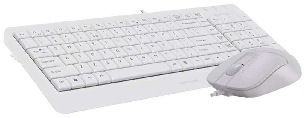 Комплект клавиатура+мышь A4Tech FStyler F1512 проводной, USB, 1200 DPI, белый