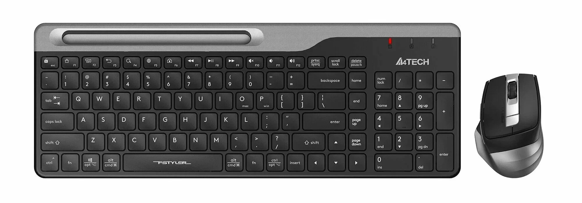Комплект клавиатура+мышь A4Tech FStyler FB2535C беспроводной, USB + Bluetooth, 2000 DPI, белый