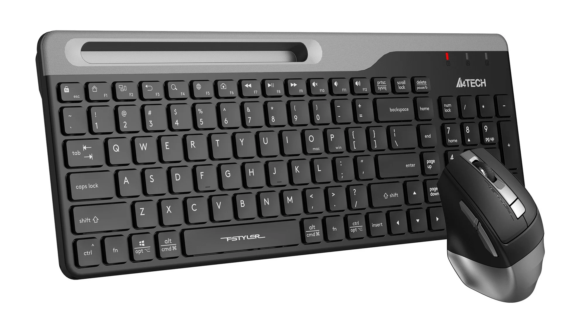 Комплект клавиатура+мышь A4Tech FStyler FB2535C беспроводной, USB + Bluetooth, 2000 DPI, черный