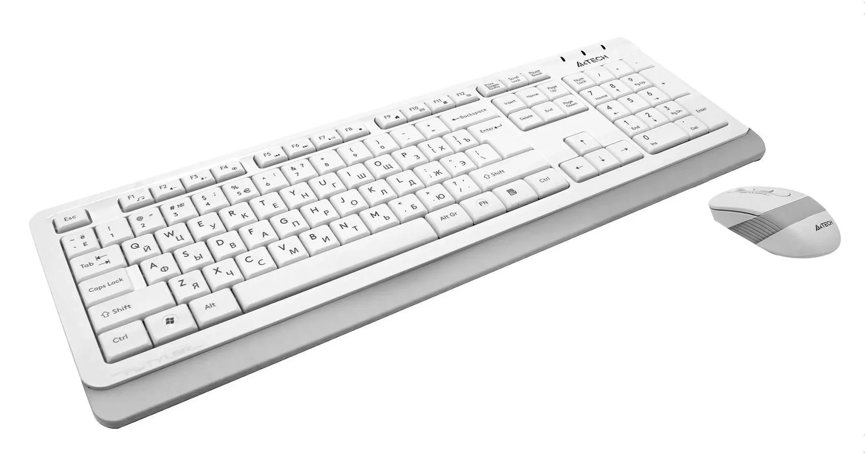 Комплект клавиатура+мышь A4Tech FStyler FG1010 беспроводной, USB, 2000 DPI, белый/серый