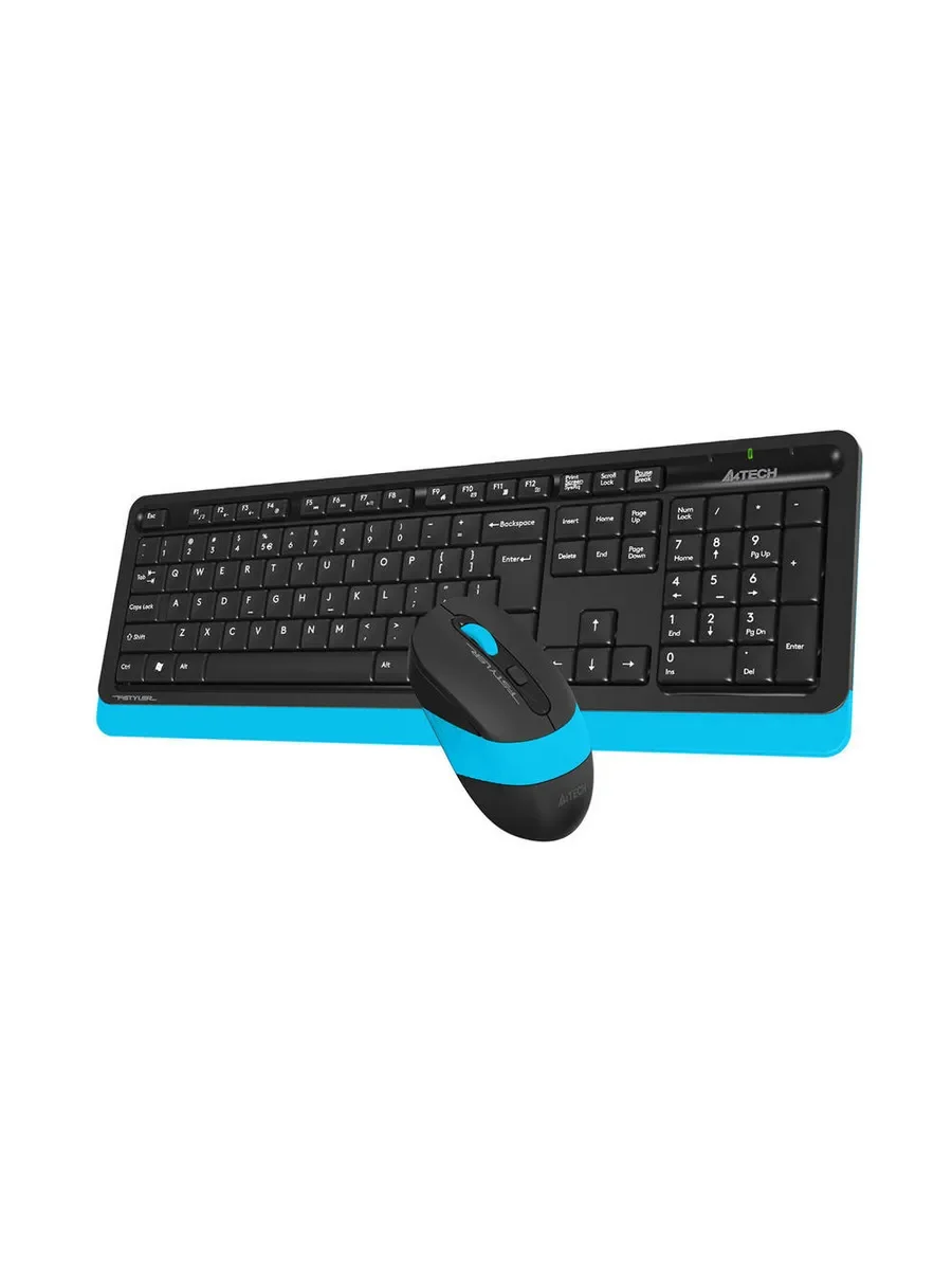 Комплект клавиатура+мышь A4Tech FStyler FG1010 беспроводной, USB, 2000 DPI, чёрный/синий