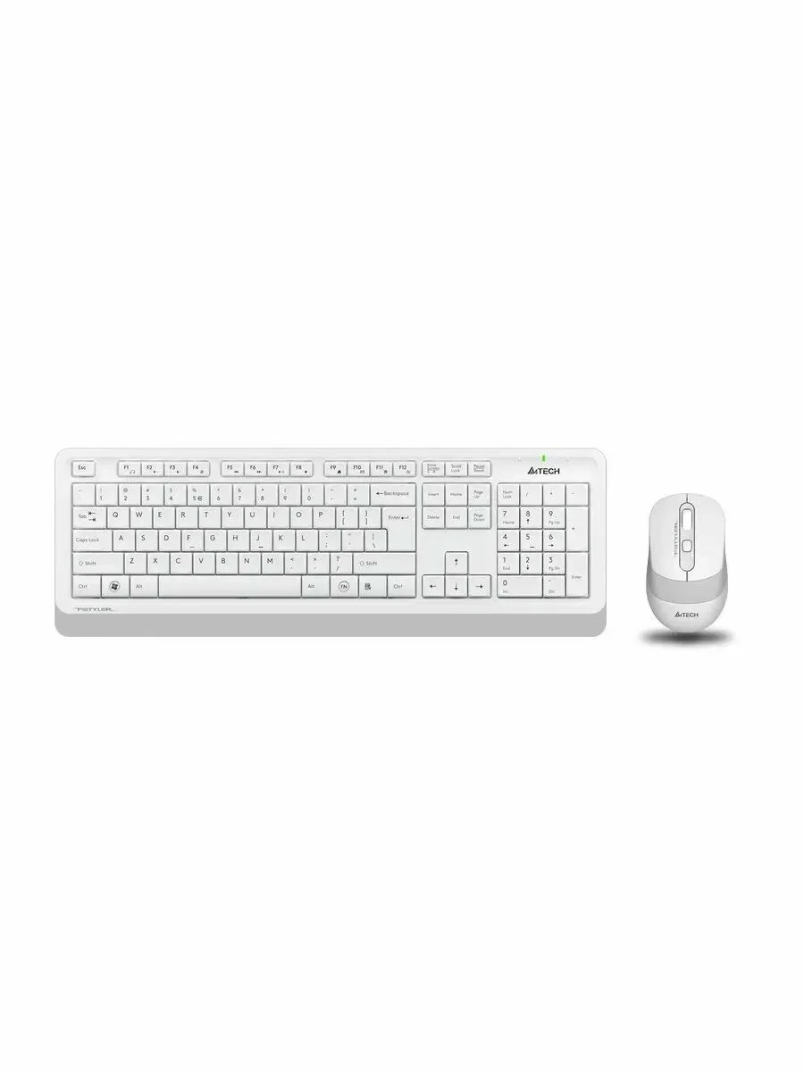 Комплект клавиатура+мышь A4Tech FStyler FG1010S беспроводной, USB, 2000 DPI, белый/серый