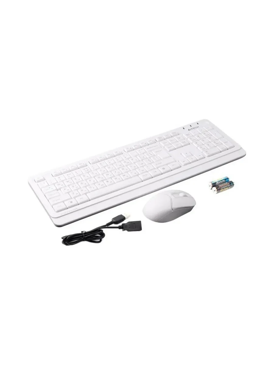 Комплект клавиатура+мышь A4Tech FStyler FG1012 беспроводной, USB, 1200 DPI, белый