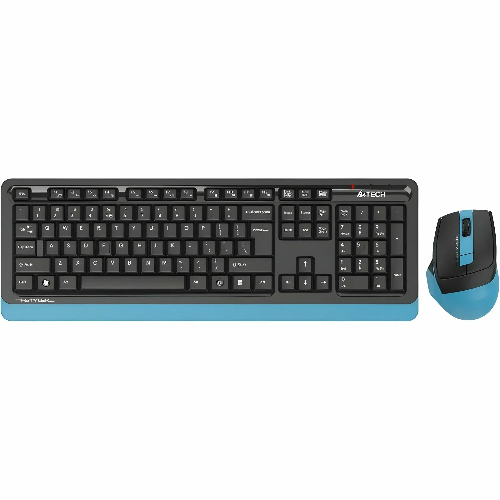 Комплект клавиатура+мышь A4Tech FStyler FG1035 беспроводной, USB, 2000 DPI, чёрный/синий