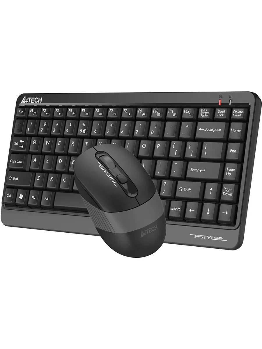 Комплект клавиатура+мышь A4Tech FStyler FG1110 беспроводной, USB, 2000 DPI, чёрный/серый