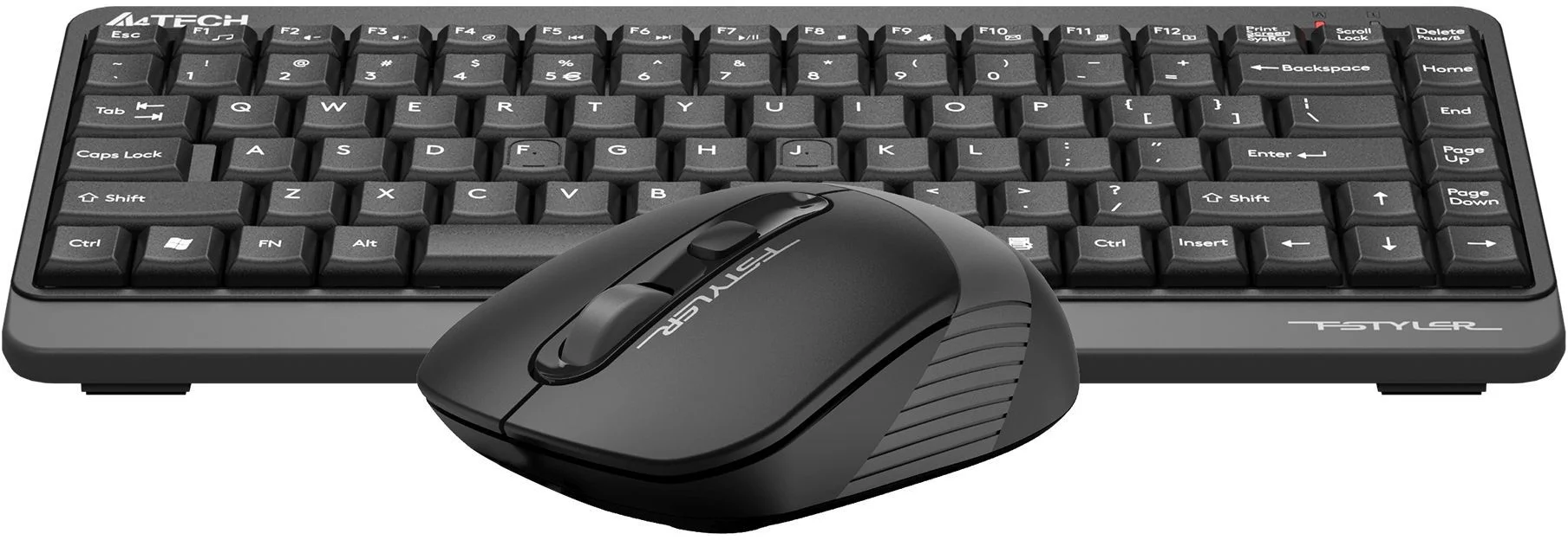 Комплект клавиатура+мышь A4Tech FStyler FG1110 беспроводной, USB, 2000 DPI, чёрный/серый
