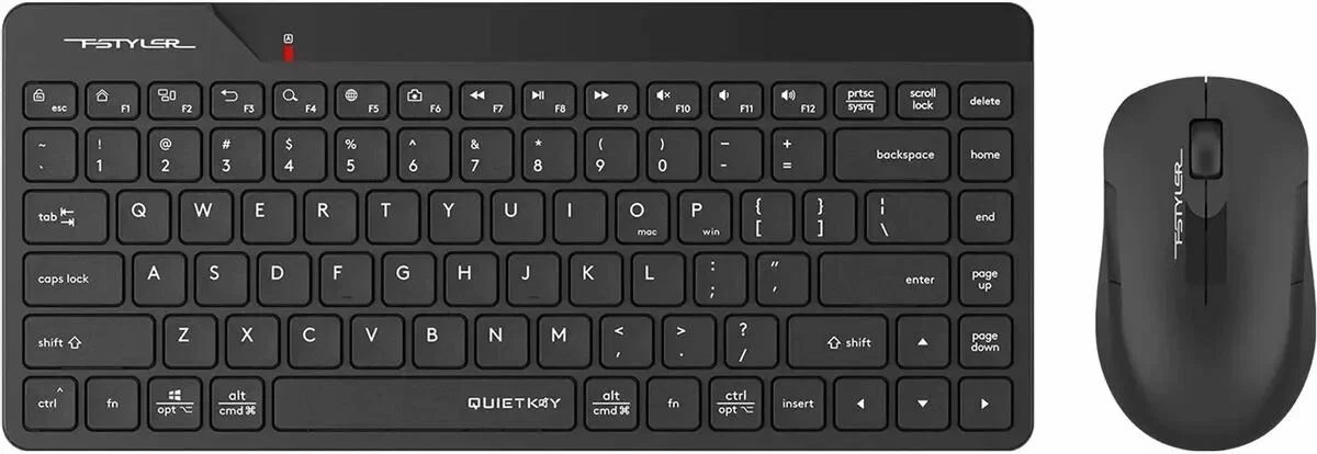 Комплект клавиатура+мышь A4Tech FStyler FG2200 Air2 беспроводной, USB, 1200 DPI, черный