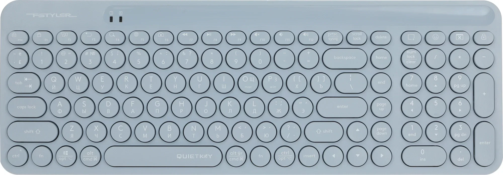 Комплект клавиатура+мышь A4Tech FStyler FG3200 Air Blue беспроводной, USB, 2000 DPI, голубой