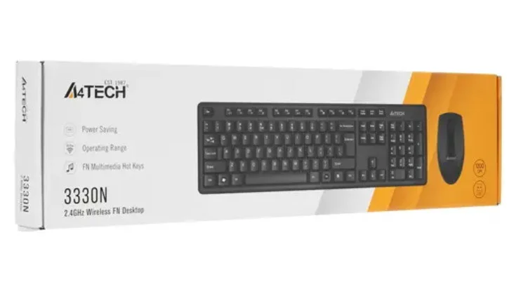 Комплект клавиатура+мышь A4Tech KK-3330 проводной, USB, 1200 DPI, чёрный