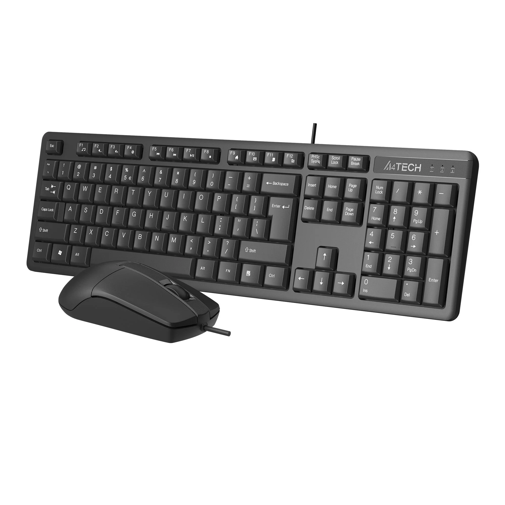 Комплект клавиатура+мышь A4Tech KK-3330 проводной, USB, 1200 DPI, чёрный