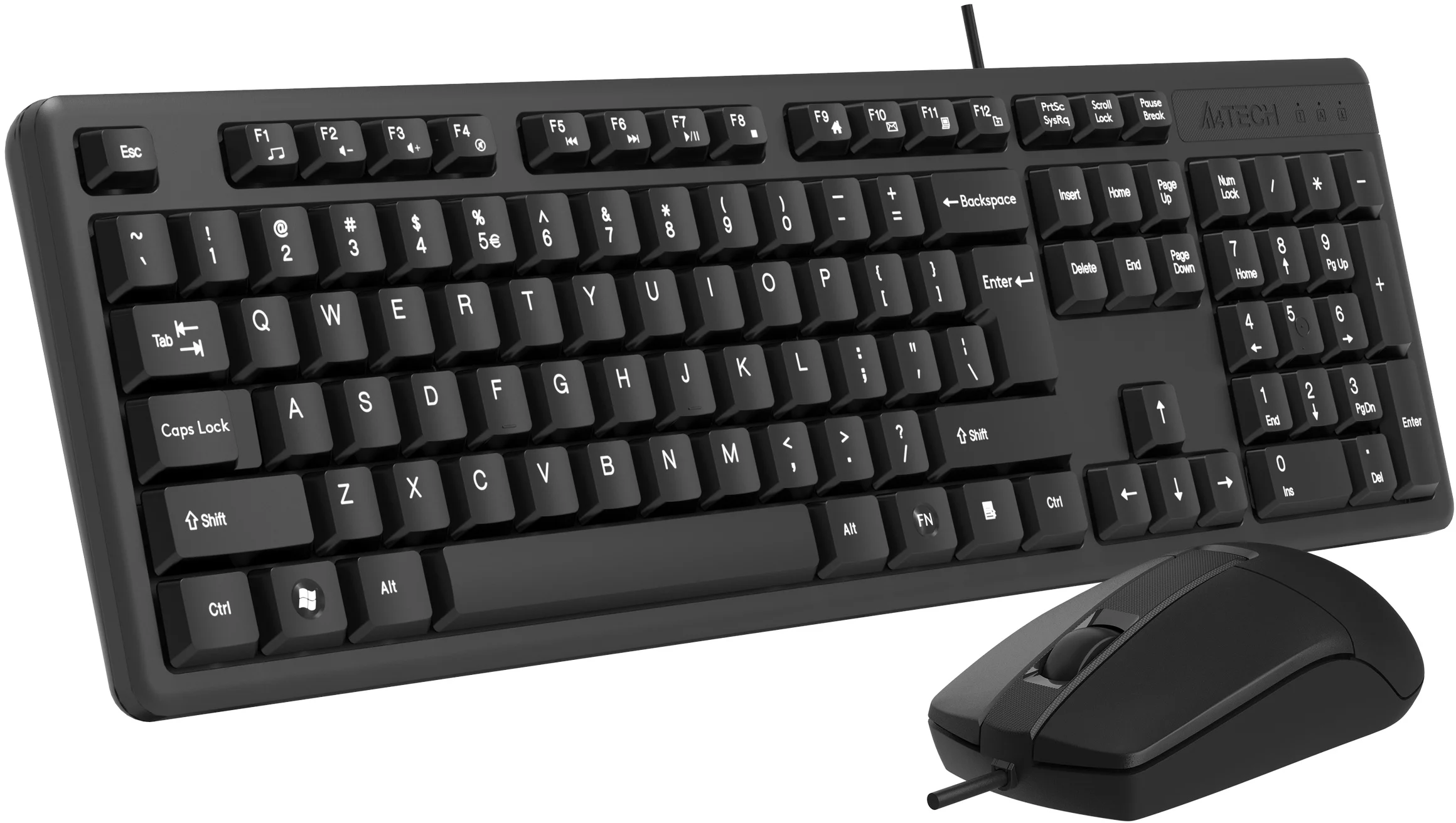 Комплект клавиатура+мышь A4Tech KK-3330S проводной, USB, 1200 DPI, чёрный