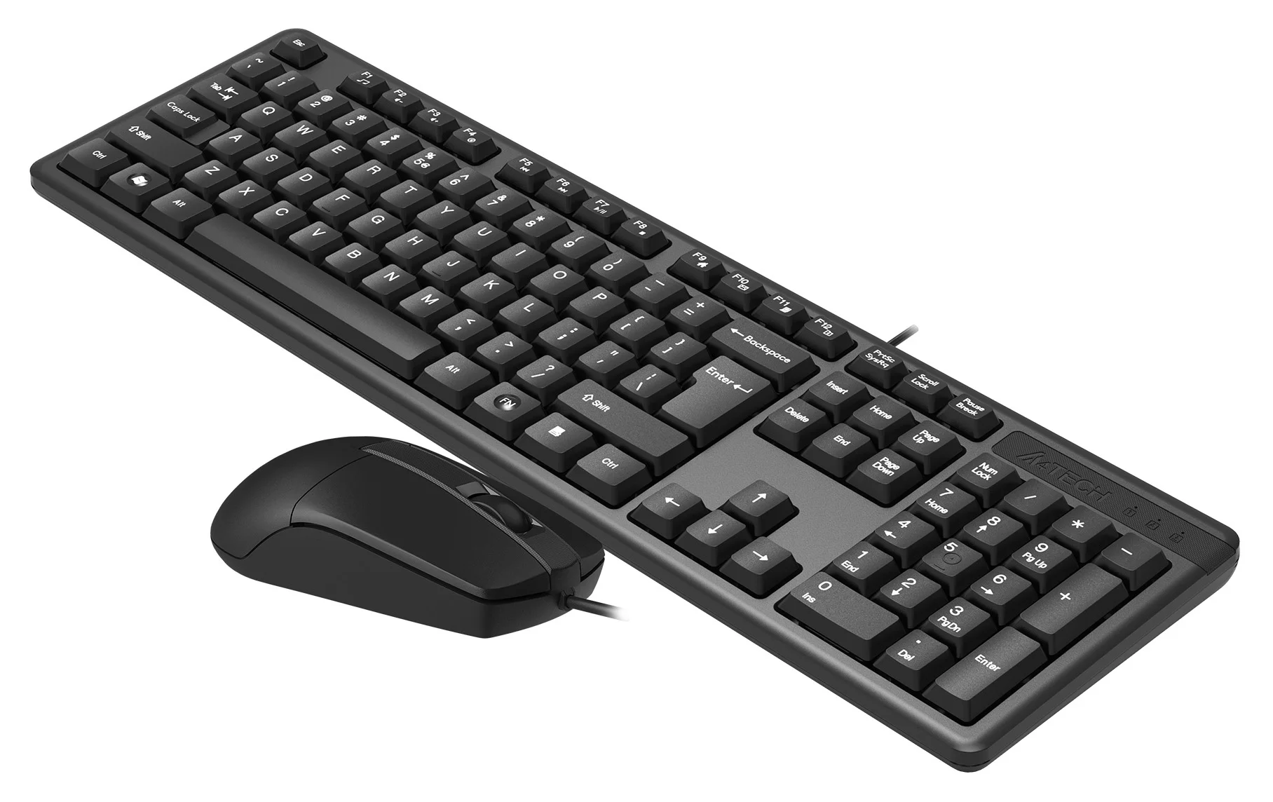 Комплект клавиатура+мышь A4Tech KK-3330S проводной, USB, 1200 DPI, чёрный