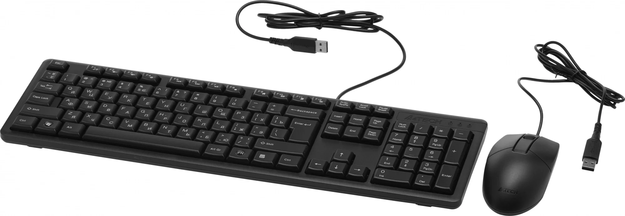 Комплект клавиатура+мышь A4Tech KR-3330 проводной, USB, 1200 DPI, чёрный