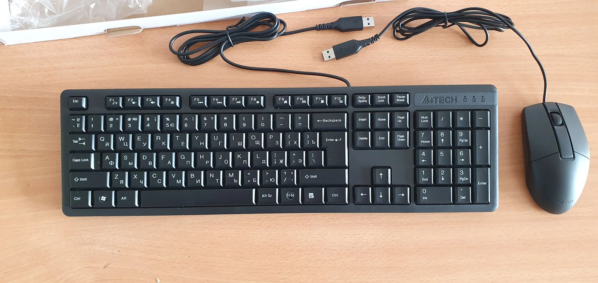 Комплект клавиатура+мышь A4Tech KR-3330 проводной, USB, 1200 DPI, чёрный
