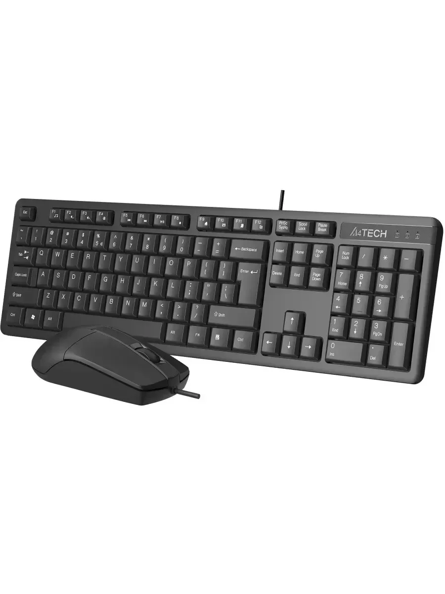 Комплект клавиатура+мышь A4Tech KR-3330S проводной, USB, 1200 DPI, чёрный