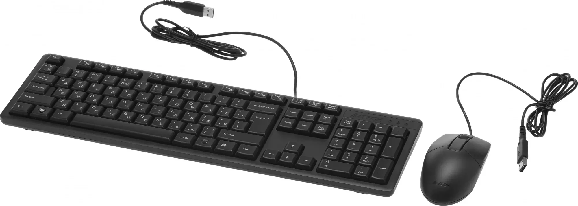 Комплект клавиатура+мышь A4Tech KR-3330S проводной, USB, 1200 DPI, чёрный