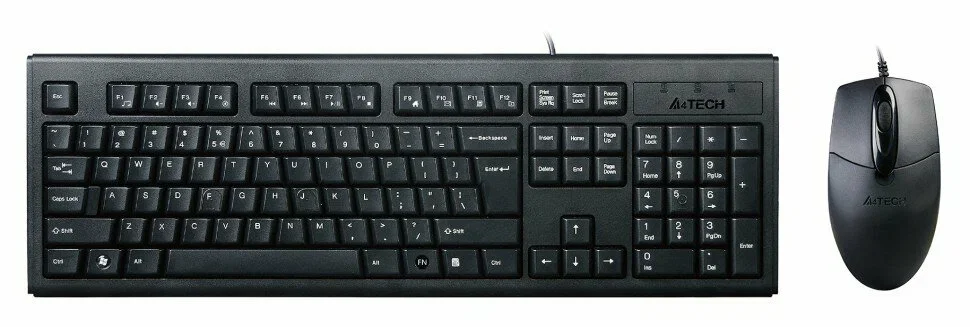 Комплект клавиатура+мышь A4Tech KRS-8372 проводной, USB, 1200 DPI, чёрный