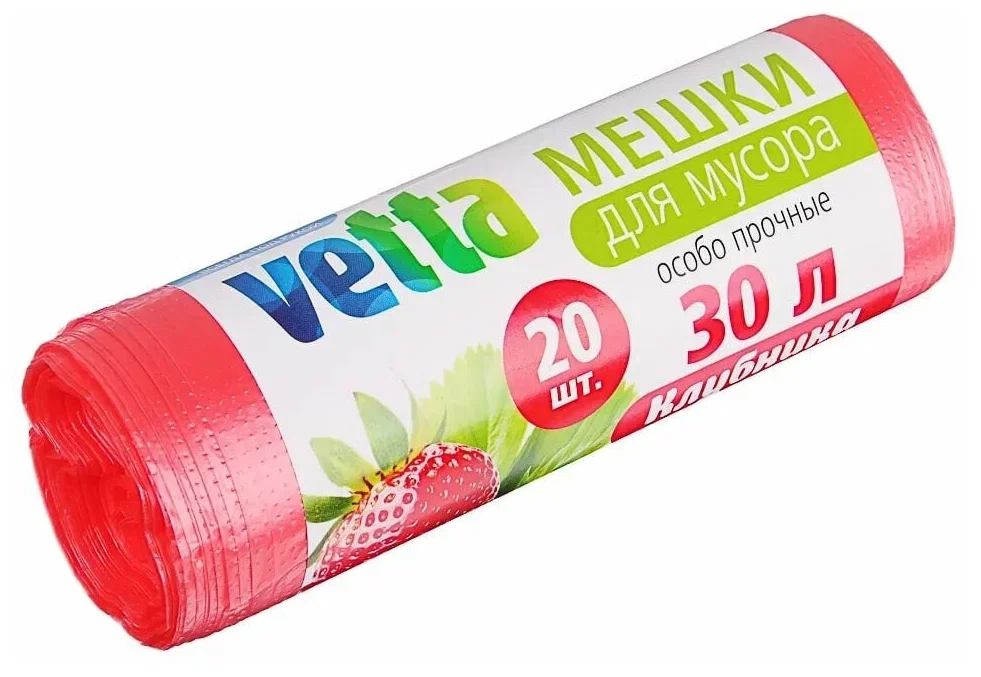 VETTA Мешки для мусора Bio 20шт, 30л, 9мкн, 4 аром.(ваниль, клубника, лимон, лаванда), 101-020