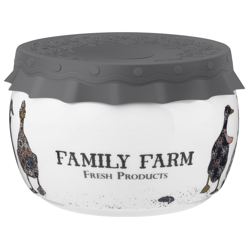 БАНКА LEFARD "FAMILY FARM" С СИЛИКОНОВОЙ КРЫШКОЙ 11,5*11,5*7,5 CM 500 МЛ