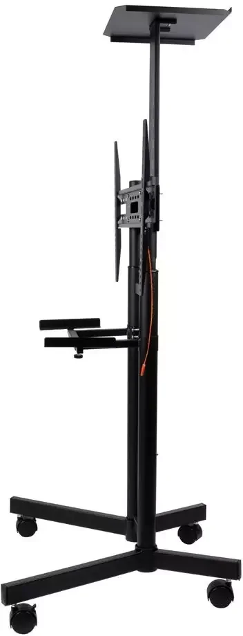 Стойка на колесах Arm media PT-STAND-8 черная для TV/LFD 32"-80", полка, max VESA 600x400, высота 1060-1500 мм