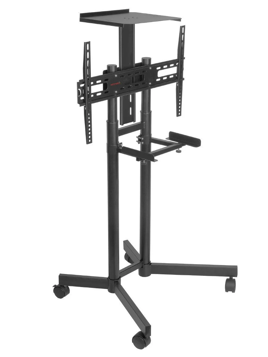 Стойка на колесах Arm media PT-STAND-8 черная для TV/LFD 32"-80", полка, max VESA 600x400, высота 1060-1500 мм