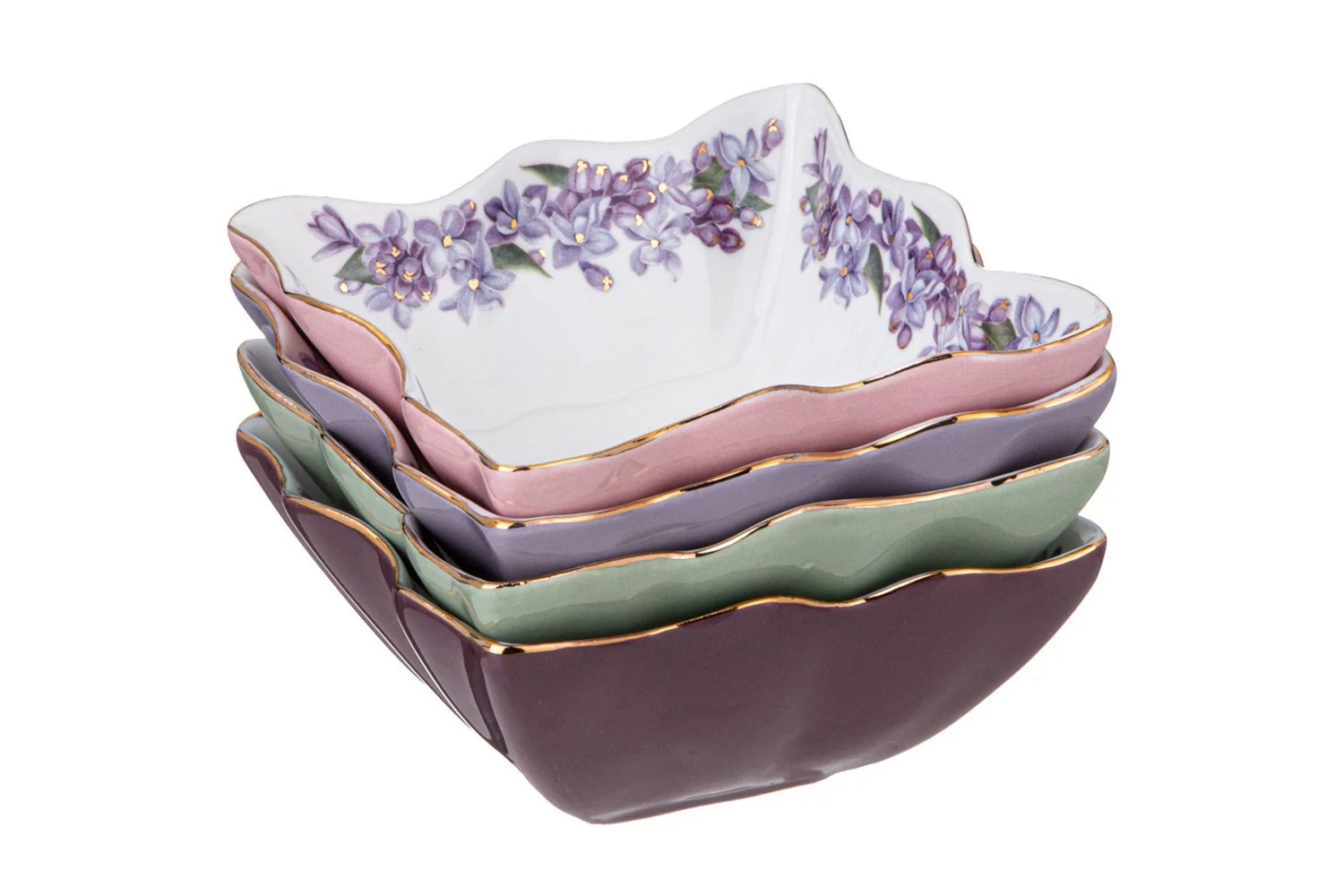 НАБОР РОЗЕТОК LEFARD "LILAC" 4 ШТ. 5*5*4 СМ (КОР=24НАБ.)