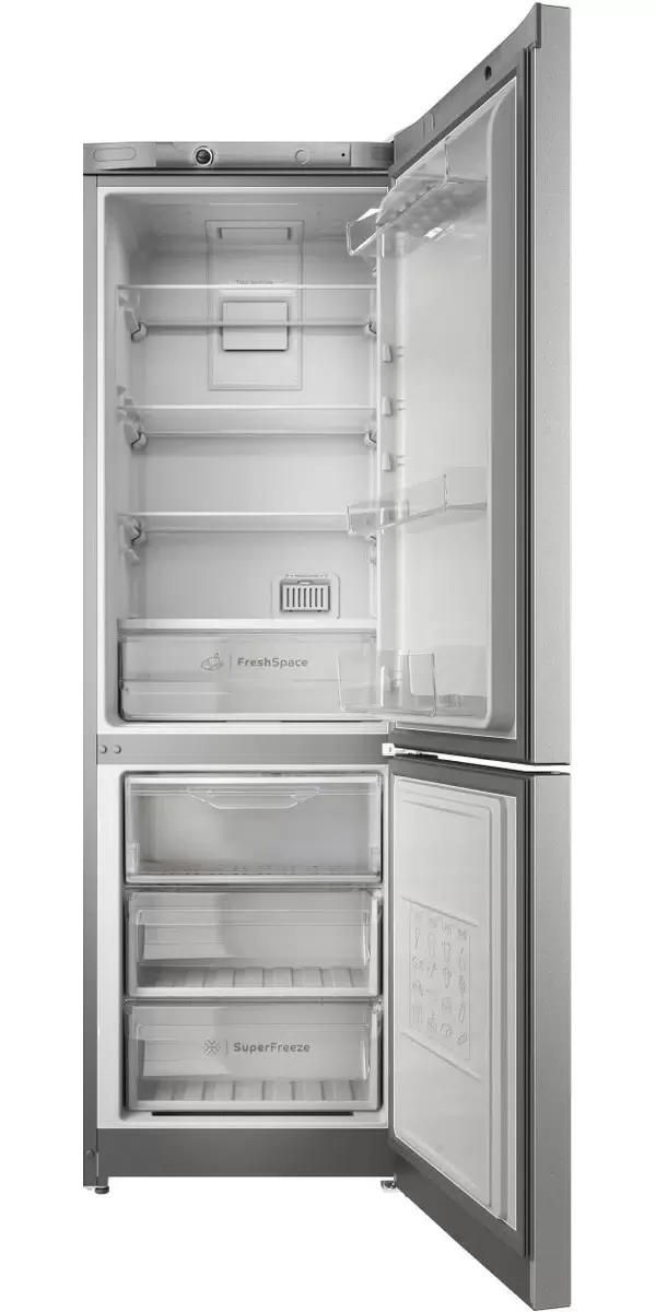 Холодильник двух кам нижн мороз Indesit ITS 4180 XB серебристый (185х60х62 326л) No Frost