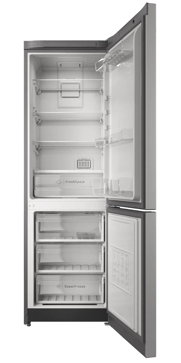 Холодильник двух кам нижн мороз INDESIT ITS 5180 XB 64х60х185см.Total No Fros с 326 л, Серебристый