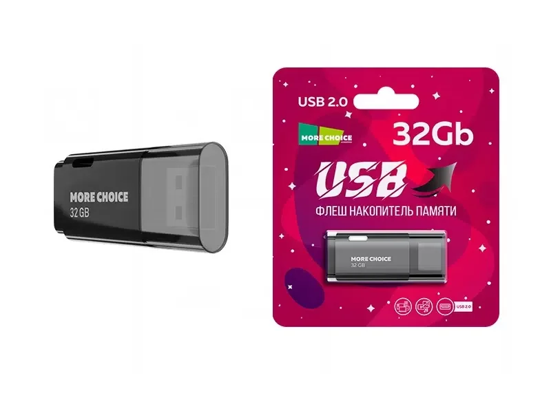 Флешка USB MORE CHOICE (4620202559074) USB 32GB 2.0 Type-C МФ32а Black