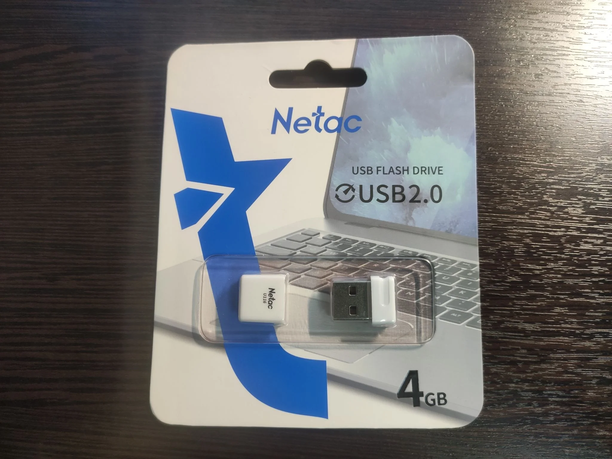 Флешка USB Netac U116 (NT03U116N-004G-20WH), 4Gb, USB 2.0, R/W 70/30, белый