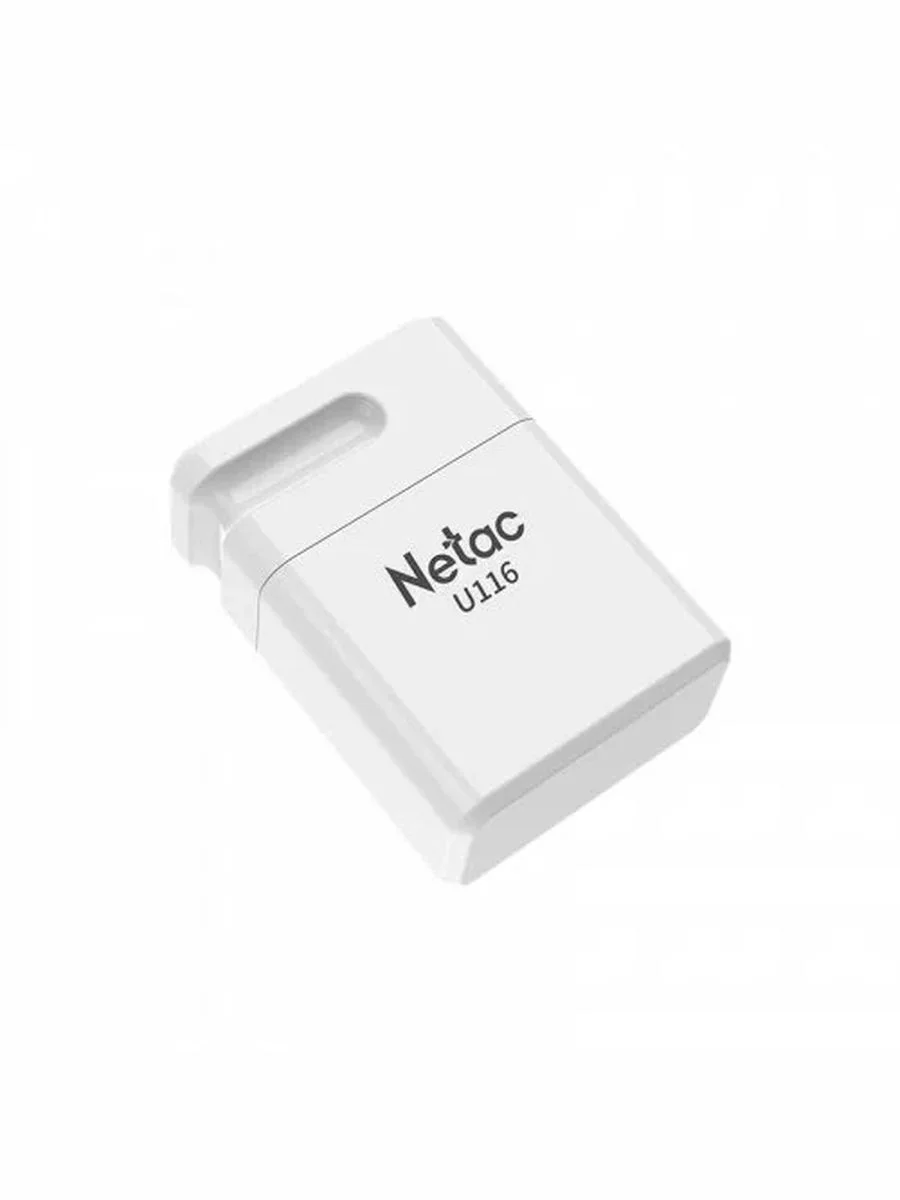 Флешка USB Netac U116 (NT03U116N-064G-20WH), 64Gb, USB 2.0, R/W 70/30, белый