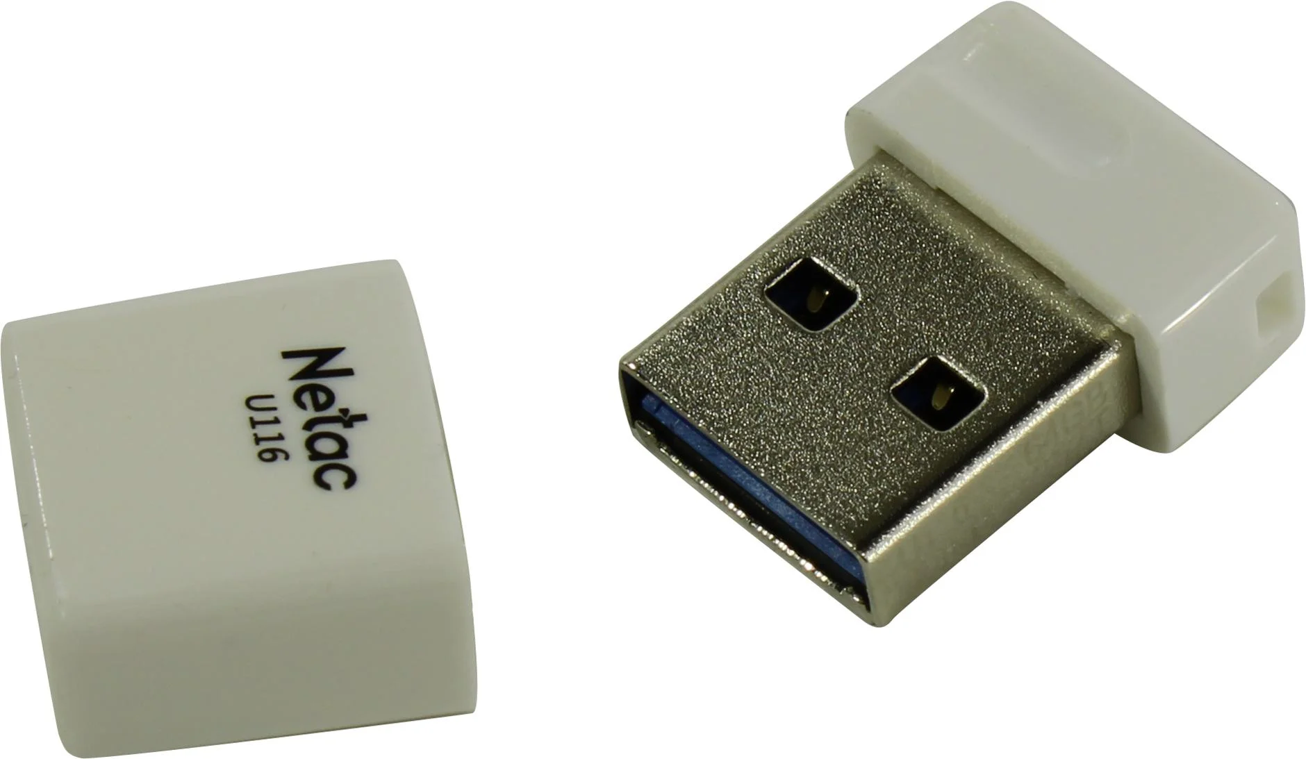 Флешка USB Netac U116 mini (NT03U116N-016G-32WH), 16Gb, USB 3.2, R/W 90/30, белый