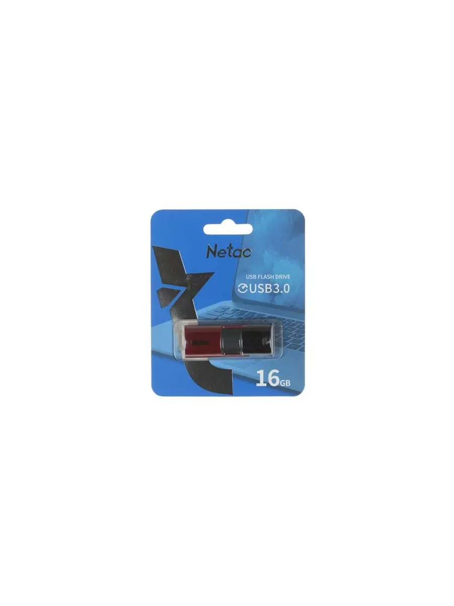Флешка USB Netac U182 (replaced NT03U182N-016G-30RE), 16Gb, USB 3.2, R/W 70/30, красный/черный