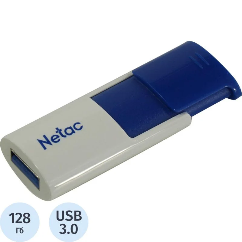 Флешка USB Netac U182 Blue (NT03U182N-032G-32BL), 32Gb, USB 3.0, R/W 70/30, синий/белый