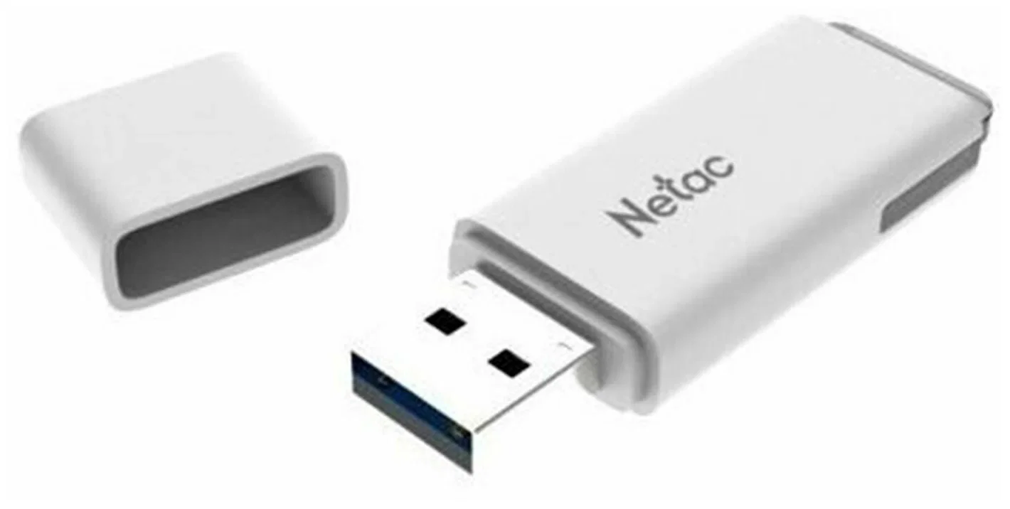 Флешка USB Netac U185 (NT03U185N-008G-20WH), 8Gb, USB 2.0, R/W 25/10, белый/серый