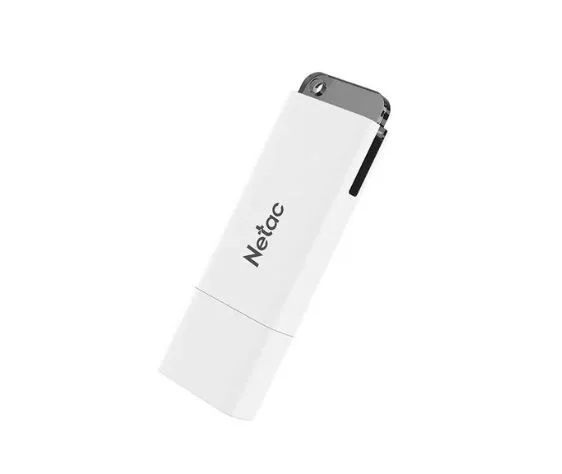 Флешка USB Netac U185 (NT03U185N-008G-20WH), 8Gb, USB 2.0, R/W 25/10, белый/серый
