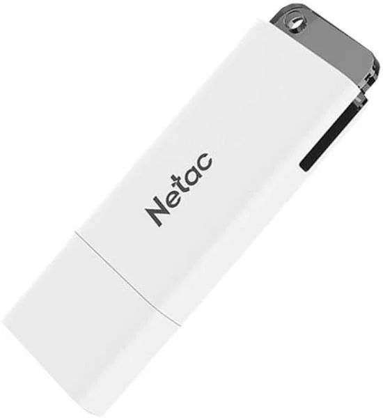 Флешка USB Netac U185 (NT03U185N-008G-20WH), 8Gb, USB 2.0, R/W 25/10, белый/серый