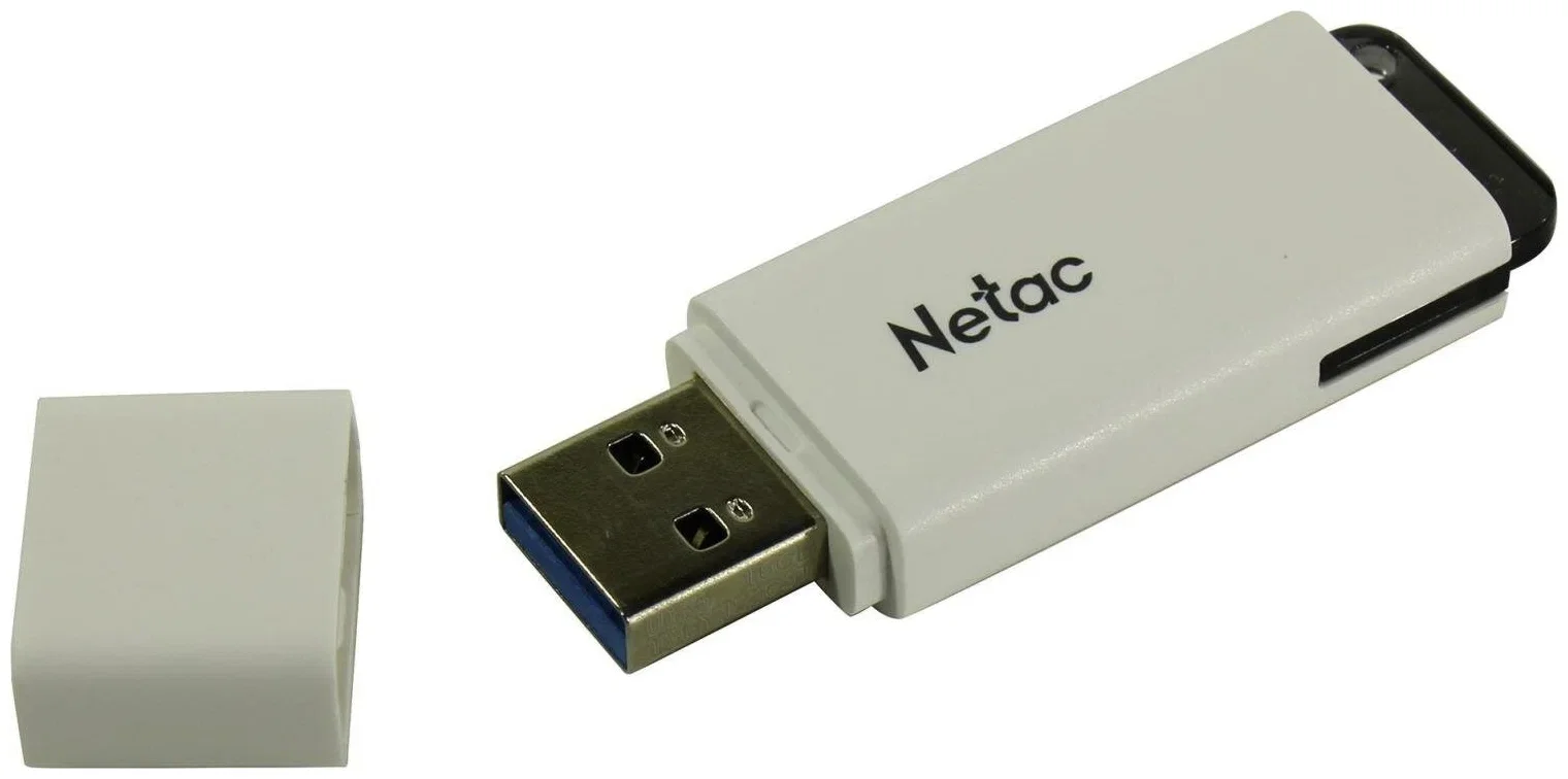 Флешка USB Netac U185 (NT03U185N-016G-20WH), 16Gb, USB 2.0, R/W 25/10, белый/серый
