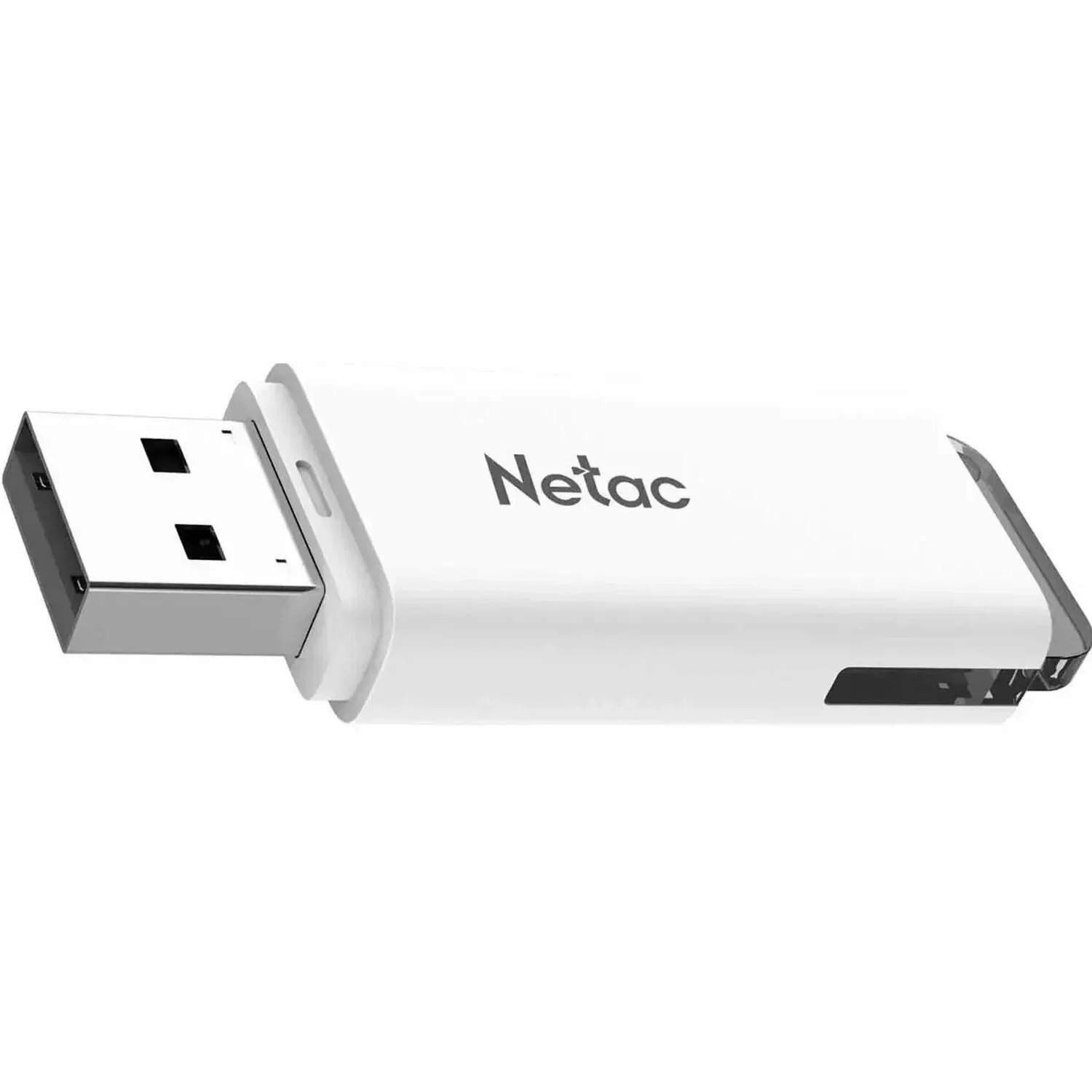 Флешка USB Netac U185 (NT03U185N-064G-20WH), 64Gb, USB 2.0, R/W 25/10, белый/серый