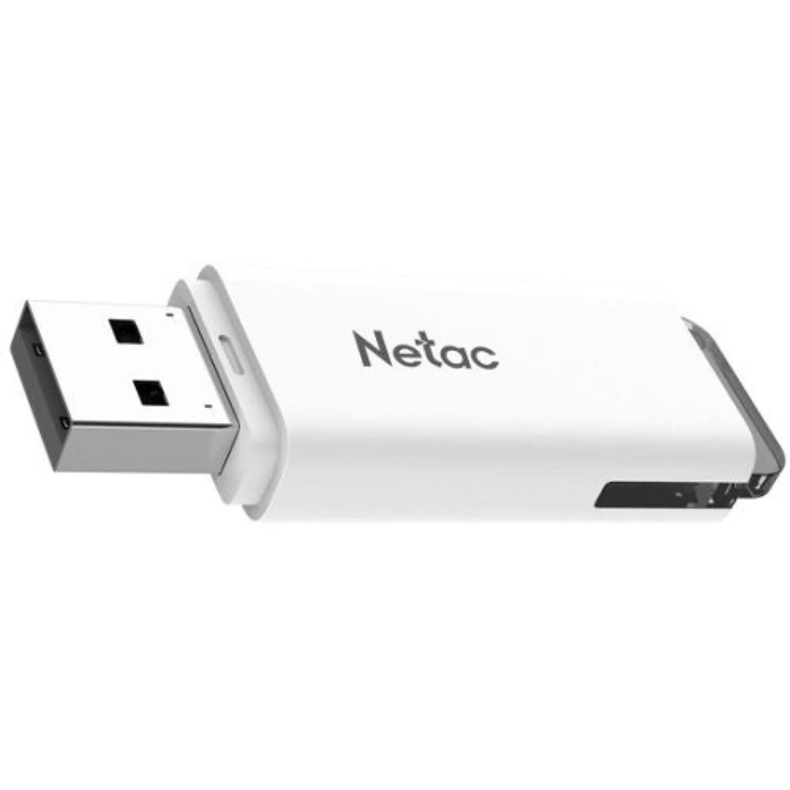 Флешка USB Netac U185 (NT03U185N-064G-32WH), 64Gb, USB 3.0, R/W 100/25, белый/серый