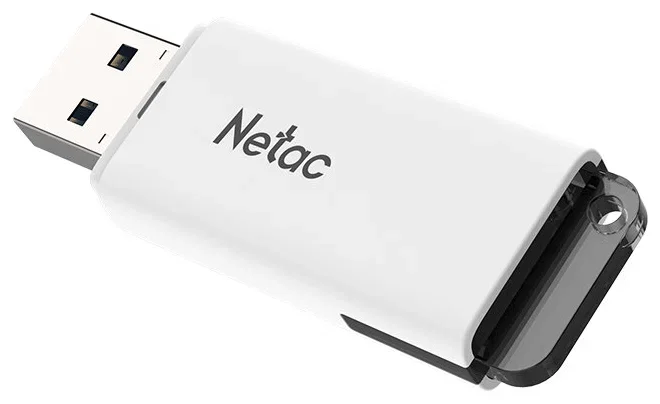 Флешка USB Netac U185 (NT03U185N-256G-32WH), 256Gb, USB 3.2 Gen1, R/W 100/25, белый/серый