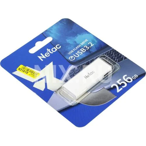Флешка USB Netac U185 (NT03U185N-256G-32WH), 256Gb, USB 3.2 Gen1, R/W 100/25, белый/серый