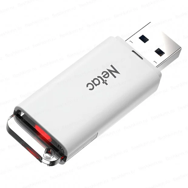 Флешка USB Netac U185 (NT03U185N-256G-32WH), 256Gb, USB 3.2 Gen1, R/W 100/25, белый/серый