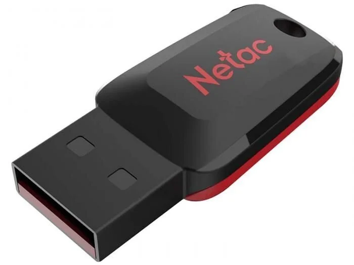 Флешка USB Netac U197 (NT03U197N-008G-20BK), 8Gb, USB 2.0, R/W 25/10, черный/красный