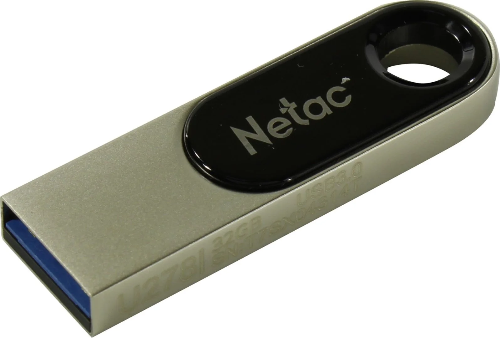 Флешка USB Netac U278 (NT03U278N-032G-20PN), 32Gb, USB 2.0, R/W 50/10, серебристый/черный