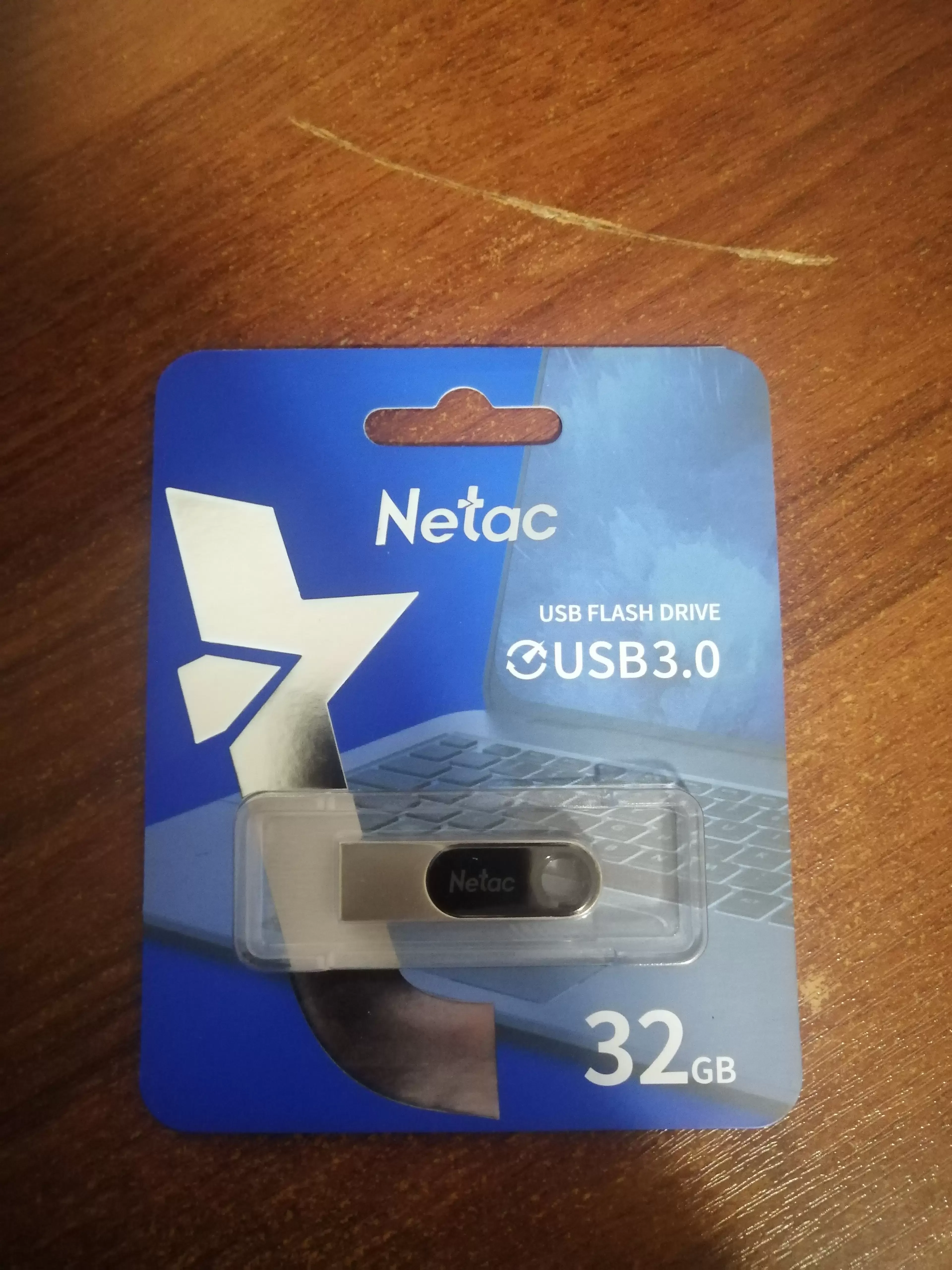 Флешка USB Netac U278 (NT03U278N-032G-32PN), 32Gb, USB 3.0, R/W 90/45, серебристый/черный