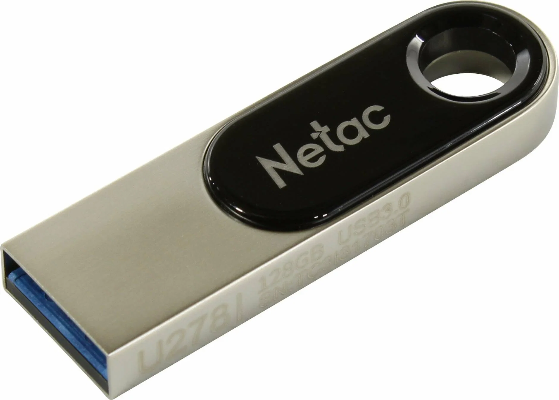Флешка USB Netac U278 (NT03U278N-064G-32PN), 64Gb, USB 3.0, R/W 90/45, серебристый/черный