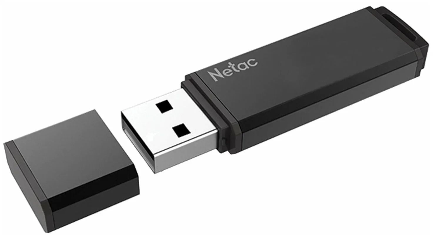 Флешка USB Netac U351 (NT03U351N-032G-20BK), 32Gb, USB 2.0, R/W 25/10, черный