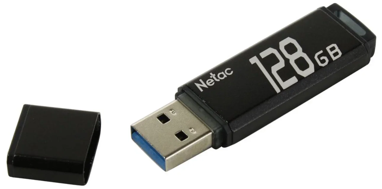 Флешка USB Netac U351 (NT03U351N-032G-20BK), 32Gb, USB 2.0, R/W 25/10, черный